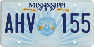 MS license plate AHV155