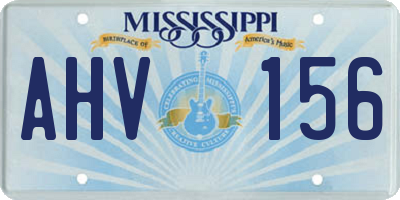 MS license plate AHV156