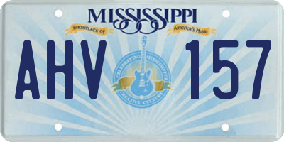 MS license plate AHV157