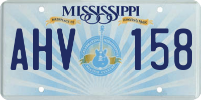 MS license plate AHV158