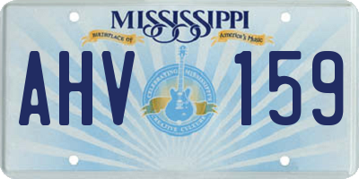 MS license plate AHV159