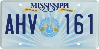 MS license plate AHV161