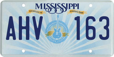 MS license plate AHV163
