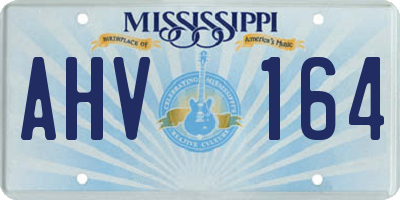 MS license plate AHV164