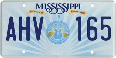 MS license plate AHV165