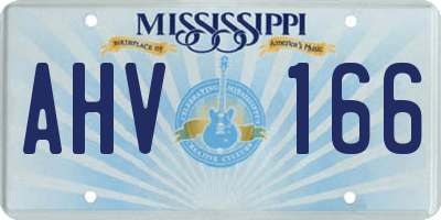 MS license plate AHV166