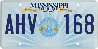 MS license plate AHV168