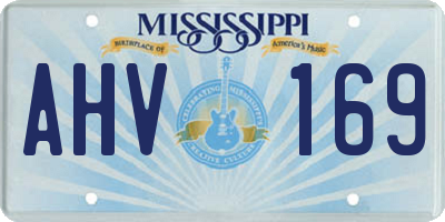MS license plate AHV169