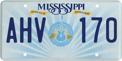 MS license plate AHV170