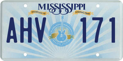 MS license plate AHV171