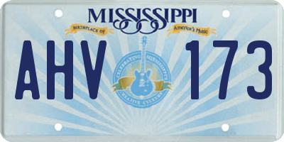 MS license plate AHV173