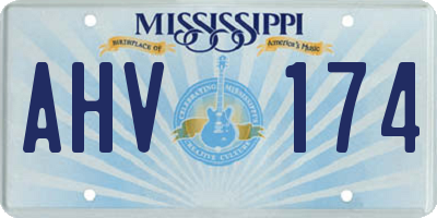 MS license plate AHV174