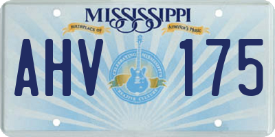 MS license plate AHV175