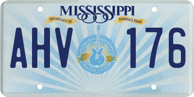 MS license plate AHV176