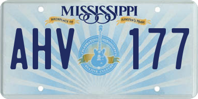 MS license plate AHV177