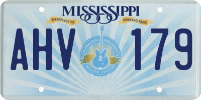 MS license plate AHV179