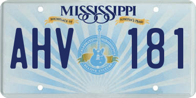 MS license plate AHV181