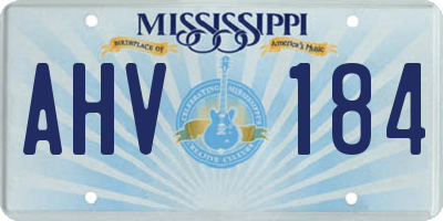 MS license plate AHV184