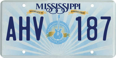 MS license plate AHV187