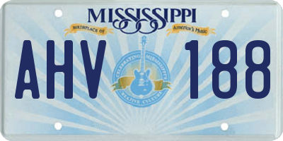MS license plate AHV188