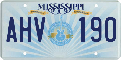 MS license plate AHV190