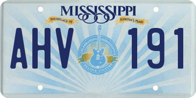 MS license plate AHV191