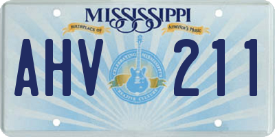 MS license plate AHV211