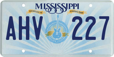 MS license plate AHV227