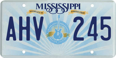 MS license plate AHV245