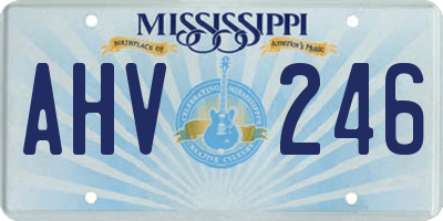 MS license plate AHV246