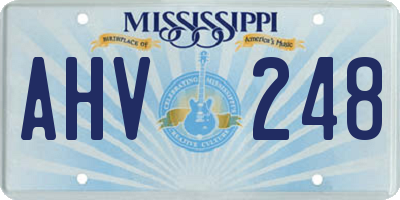MS license plate AHV248