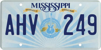 MS license plate AHV249