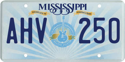 MS license plate AHV250