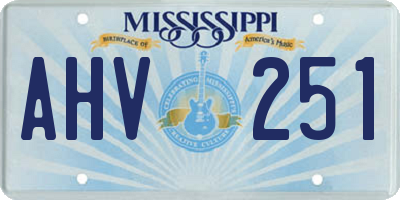 MS license plate AHV251