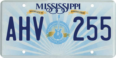 MS license plate AHV255