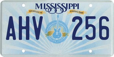 MS license plate AHV256