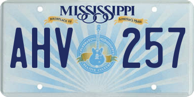 MS license plate AHV257