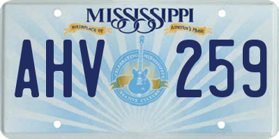 MS license plate AHV259