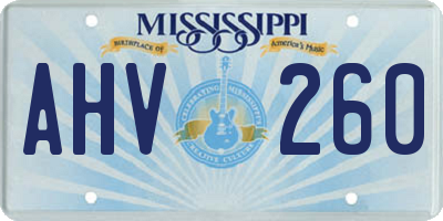 MS license plate AHV260