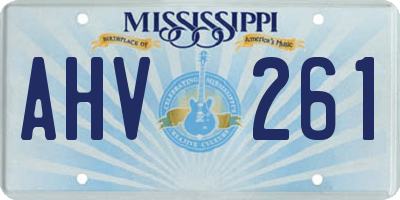 MS license plate AHV261