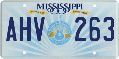 MS license plate AHV263