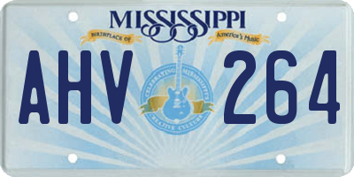 MS license plate AHV264