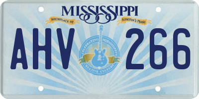 MS license plate AHV266