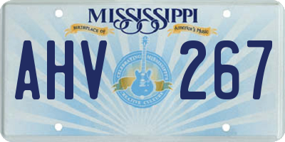 MS license plate AHV267