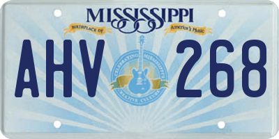 MS license plate AHV268