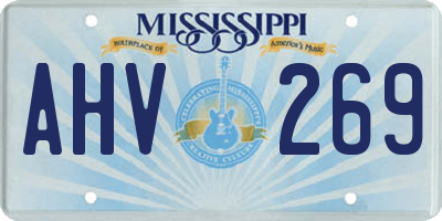 MS license plate AHV269