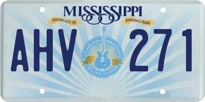 MS license plate AHV271