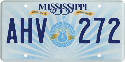 MS license plate AHV272