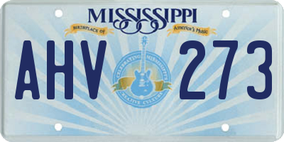 MS license plate AHV273