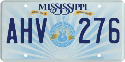 MS license plate AHV276